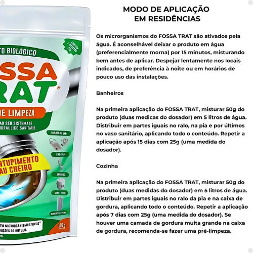 LIMPA FOSSA BIOLOGICO 100G FOSSATRAT